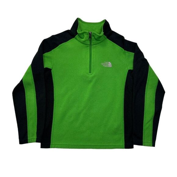 The North Face 1/4 Zip Sweater Boy's Size Small Green Glacier Fleece Pullover - Picture 1 of 11
